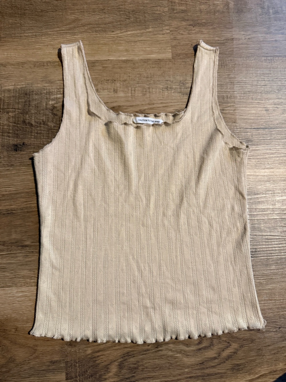 Caution To The Wind Ribbed Square Neck Tank